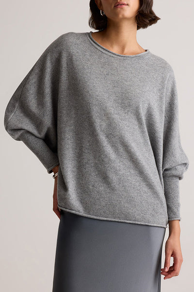 Soft and Warm Cashmere Knit Batwing Sleeve Relaxed Sweater