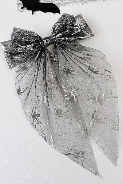 Large Halloween Mesh Bow Hair Clip