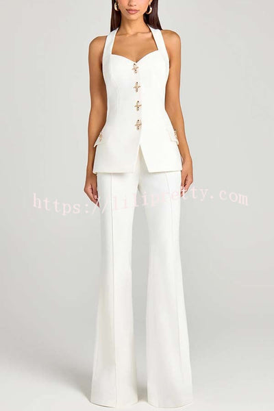 Women Power High Rise Side Zipper Flare Slim Fit Pants