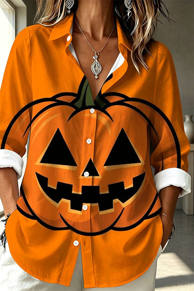 Fun Jack-O'-Lantern Face Orange Shirt