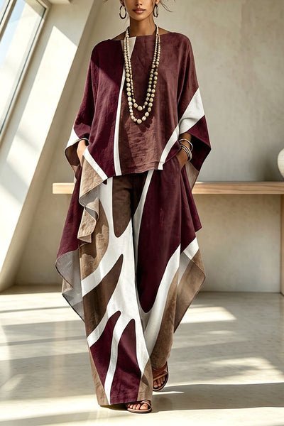 Geometric Pattern Color Blocking Irregular Slanted Set