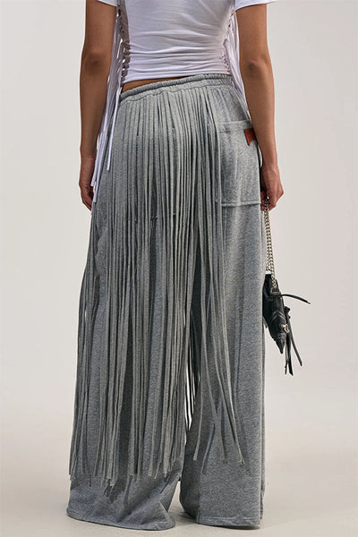 Aura Fringe High-Waist Movement Wide-Leg Pants