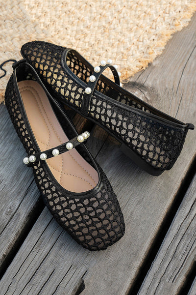 Stylish Hollowed-out Mesh Square Toe Flat Casual Shoes