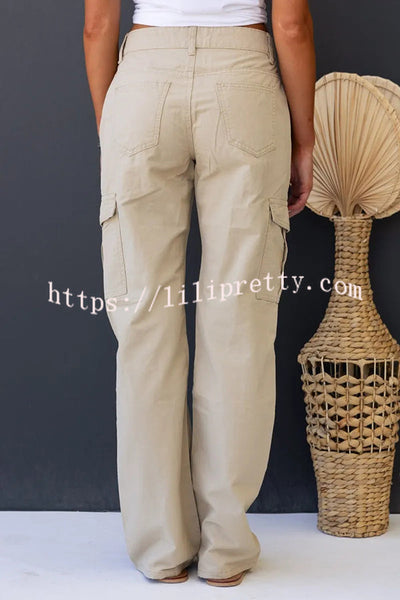 Bowie Mid-rise Draped Pocket Cargo Straight Pants