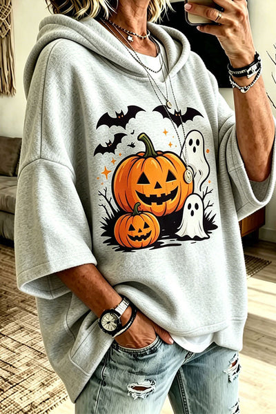 Halloween Pumpkin Graphic Oversized Hoodie