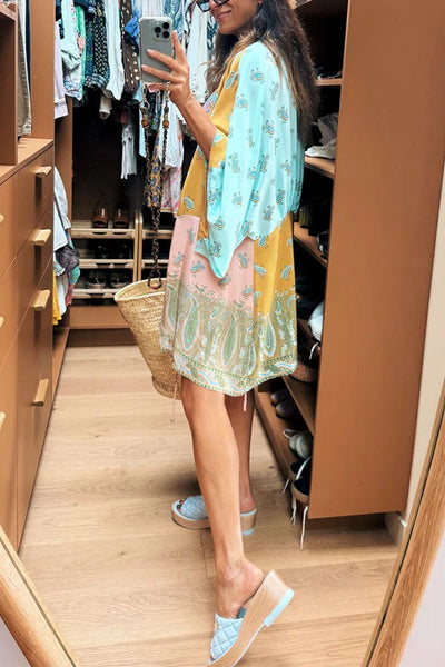 Gypsy Soul Paisley Wrap-Style Mini Beach Tunic & Dress