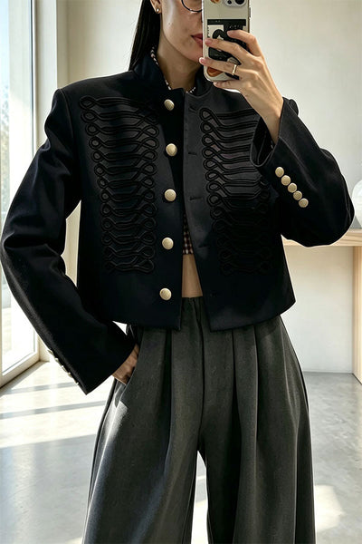 Aura Regal Military Corded Crop Jacket