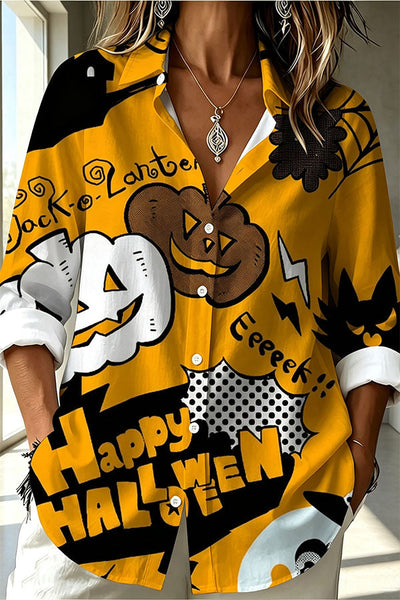 Fun Jack-O'-Lantern Face Orange Shirt