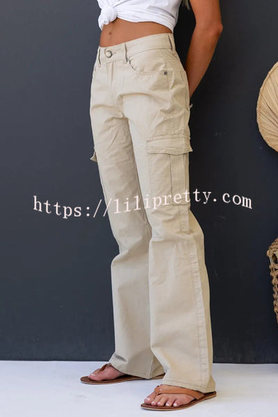 Bowie Mid-rise Draped Pocket Cargo Straight Pants