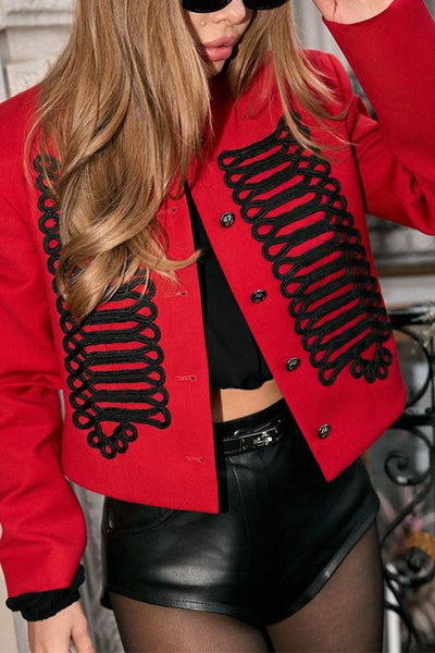 Aura Regal Military Corded Crop Jacket