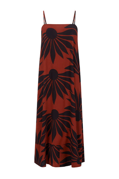 Romantic Bohemian Style Sunflower Print Sundress