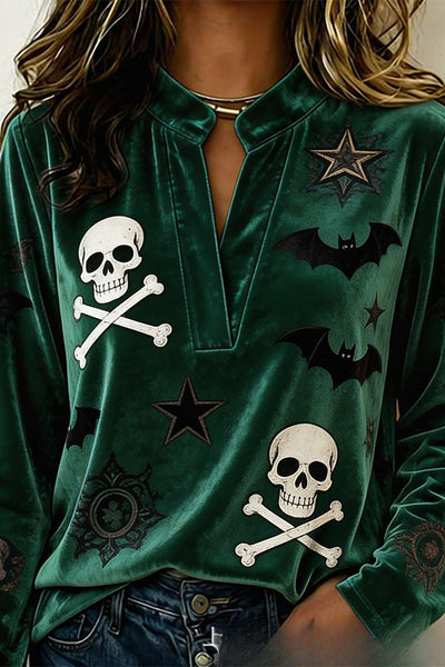 Spooky Season Velvet Long Sleeve Halloween Shirt