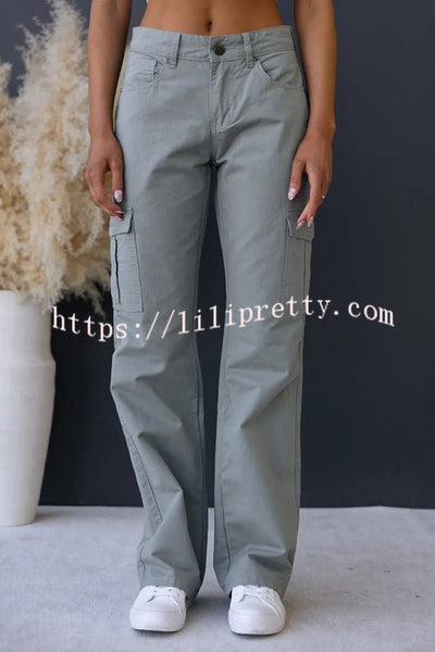 Bowie Mid-rise Draped Pocket Cargo Straight Pants