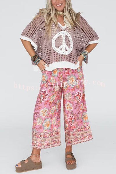 Fashionable V-neck Knitted Hollow Loose Cover-ups