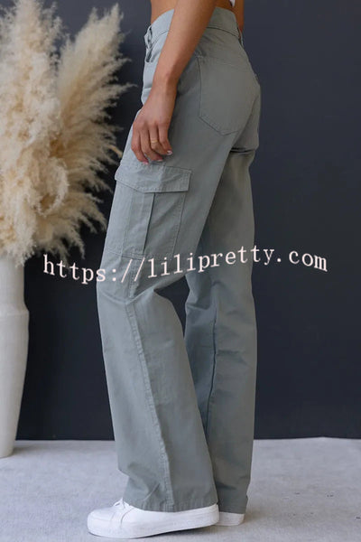 Bowie Mid-rise Draped Pocket Cargo Straight Pants