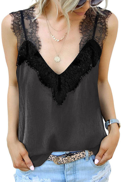 Fashion Lace Splicing V-neck Sleeveless Camisole