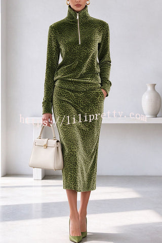 Elegant Slim-Fit Velvet Two-Piece Dress Set