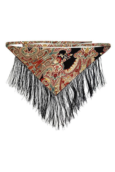 Bohemian-style Triangular Scarf Belt with Tassels