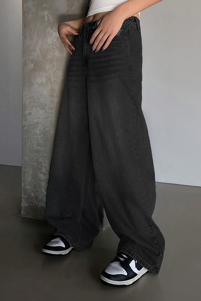 Fashion Ripped Loose Casual Pocket Wide-leg Jeans