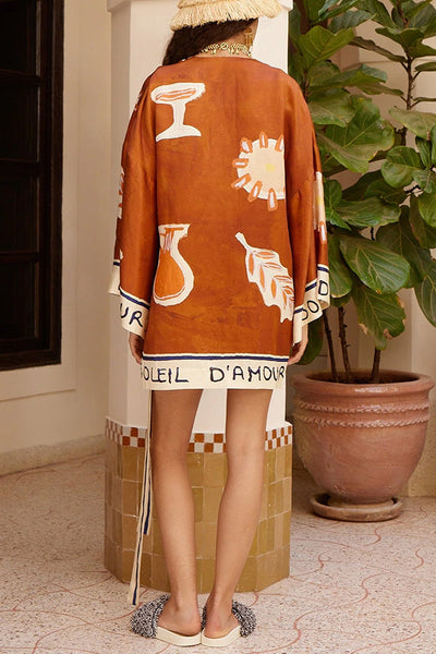 Fun Print Wrap Mini Dress