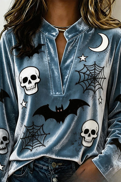 Spooky Season Velvet Long Sleeve Halloween Shirt