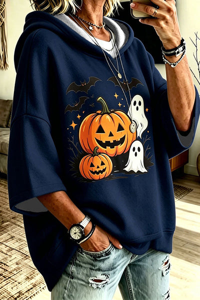 Halloween Pumpkin Graphic Oversized Hoodie