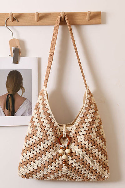 Ethnic Colorful Granny Check Woven Bag