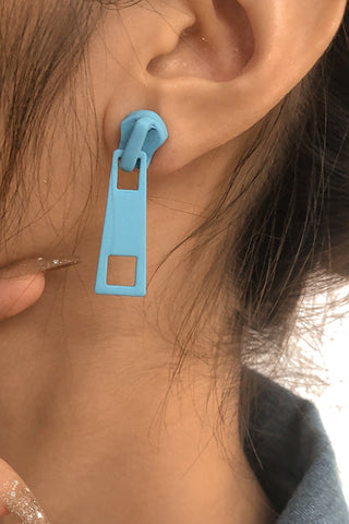 Candy Color Metal Zipper Earrings