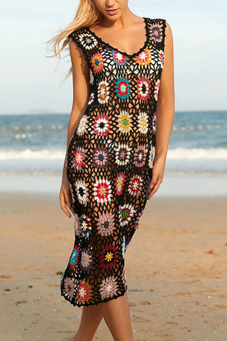 Floral Crochet Tank Dress