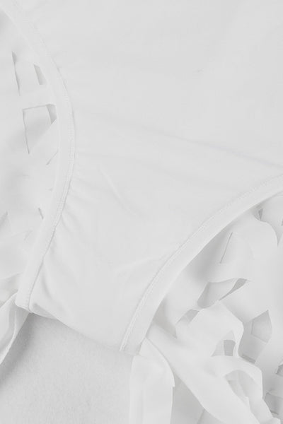 V Neck Fake Two-piece Crop Top Hollow Out Pants Set