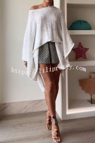 Sunny Somewhere Knit Batwing Sleeve Loose Cover-up Cape