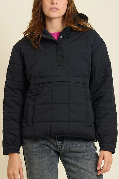 Solid Color Hooded Long-sleeved Loose Pocket Padded Top