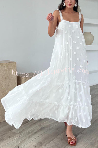 Pretty Lady Flower Decor A-line Layered Loose Maxi Dress