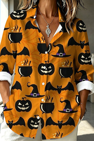 Fun Jack-O'-Lantern Face Orange Shirt