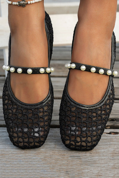 Stylish Hollowed-out Mesh Square Toe Flat Casual Shoes