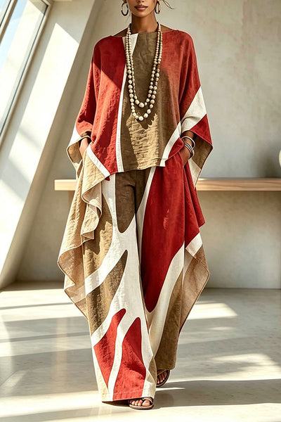 Geometric Pattern Color Blocking Irregular Slanted Set
