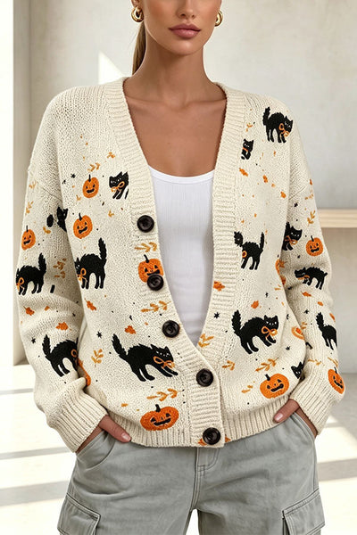 Halloween-themed cardigan
