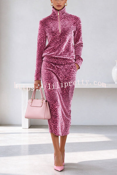 Elegant Slim-Fit Velvet Two-Piece Dress Set