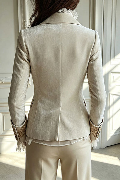 Aurelia Vintage Velvet Embroidered Blazer