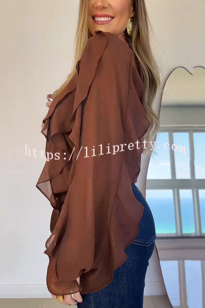 Fashion V-neck Long Sleeve Elegant Loose Shirt