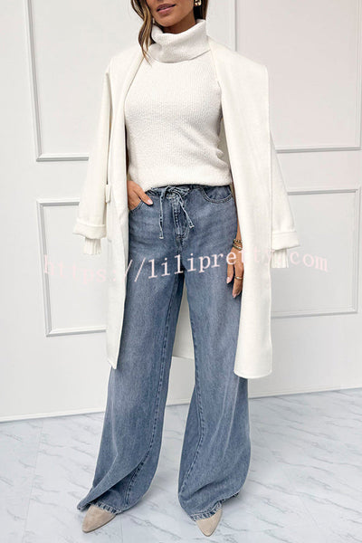 Comfortable Season Ribbed Knit Turtleneck Sleeveless Relaxed Sweater