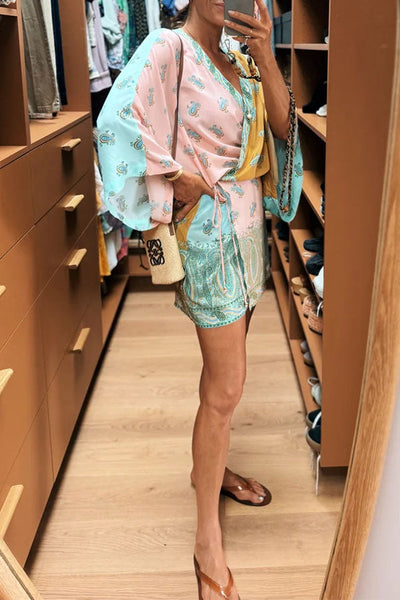 Gypsy Soul Paisley Wrap-Style Mini Beach Tunic & Dress