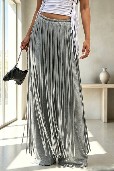 Aura Fringe High-Waist Movement Wide-Leg Pants
