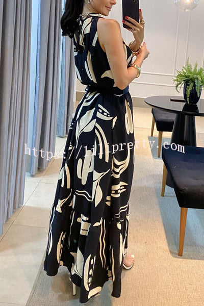 Downtown Daze Unique Print A-line Loose Maxi Dress