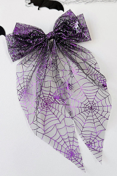 Large Halloween Mesh Bow Hair Clip