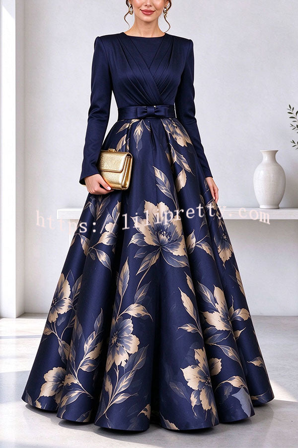 Calista Chiffon High Neck Long Balloon Sleeve Ruched Button Detail Maxi Dress