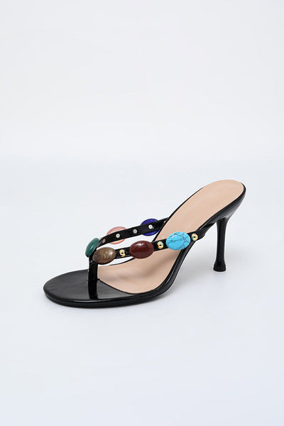 Fashionable Beaded Stiletto Sexy Sandals