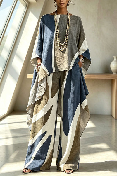 Geometric Pattern Color Blocking Irregular Slanted Set