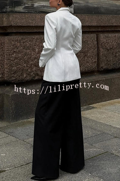 Solid Color Lapel Long Sleeve Casual Button Blazer