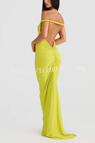 Sexy Halter Neck Open Back Pleated Slim Fit Maxi Dress